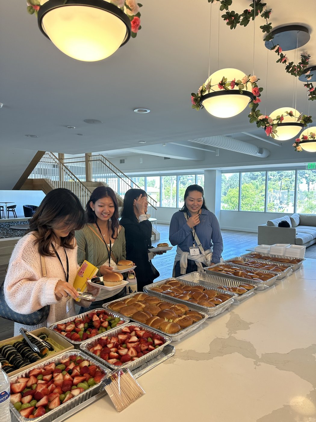 Guests at a Minari Express buffet line