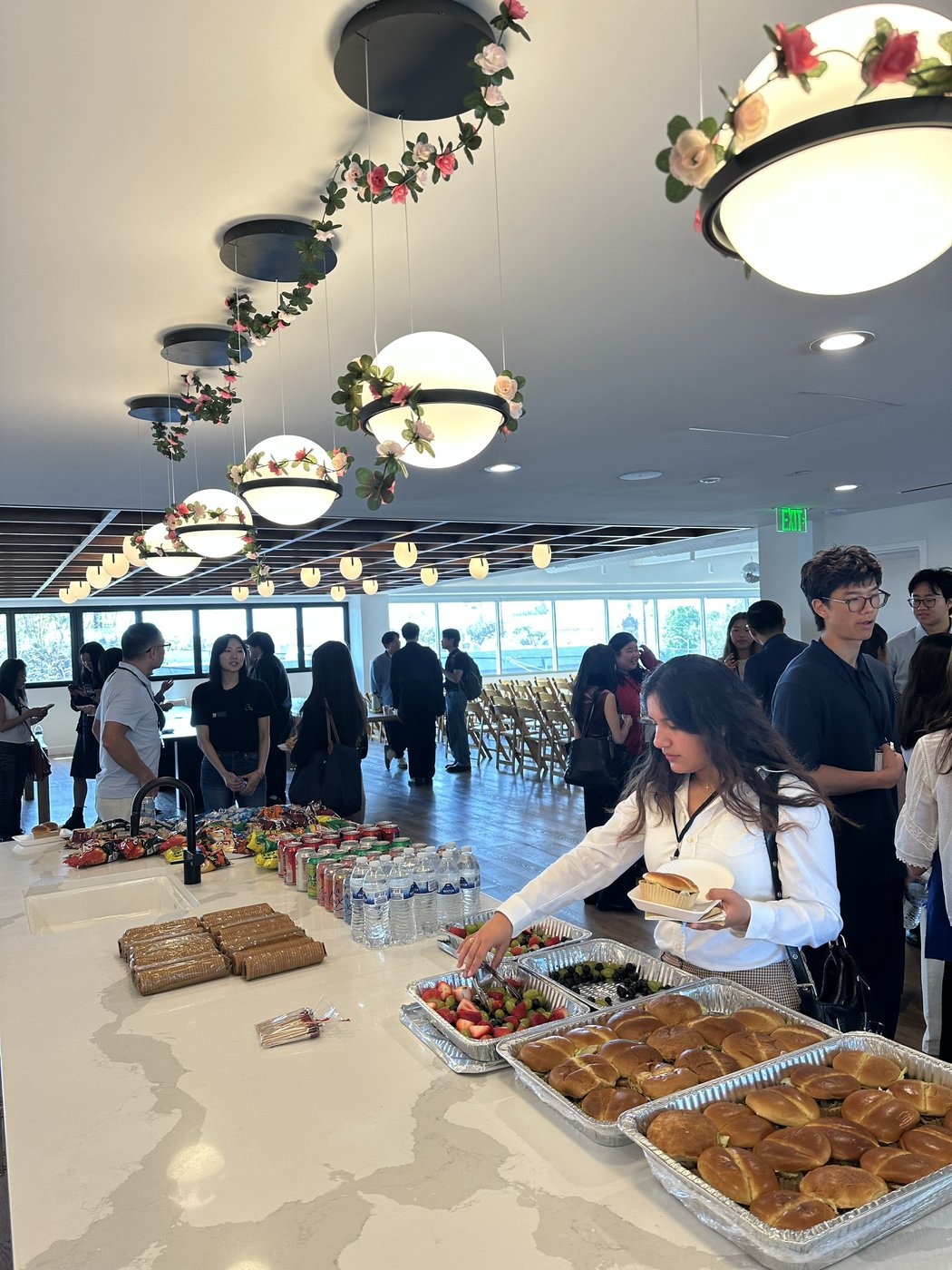 Catering setup at a Hollywood office