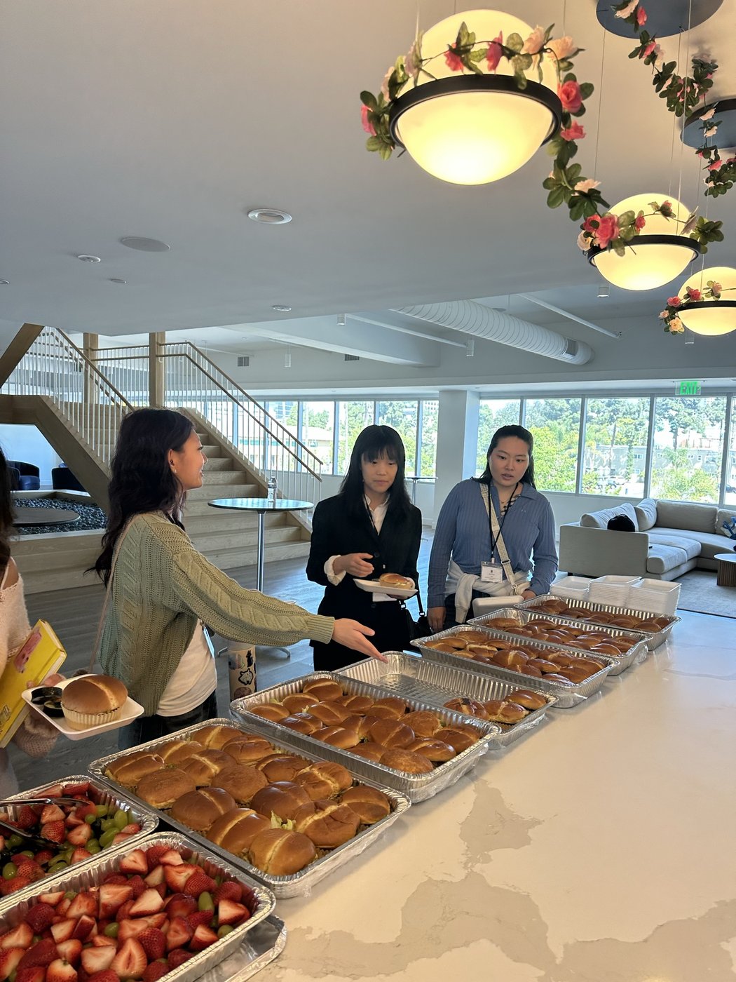 Catering trays at a company event