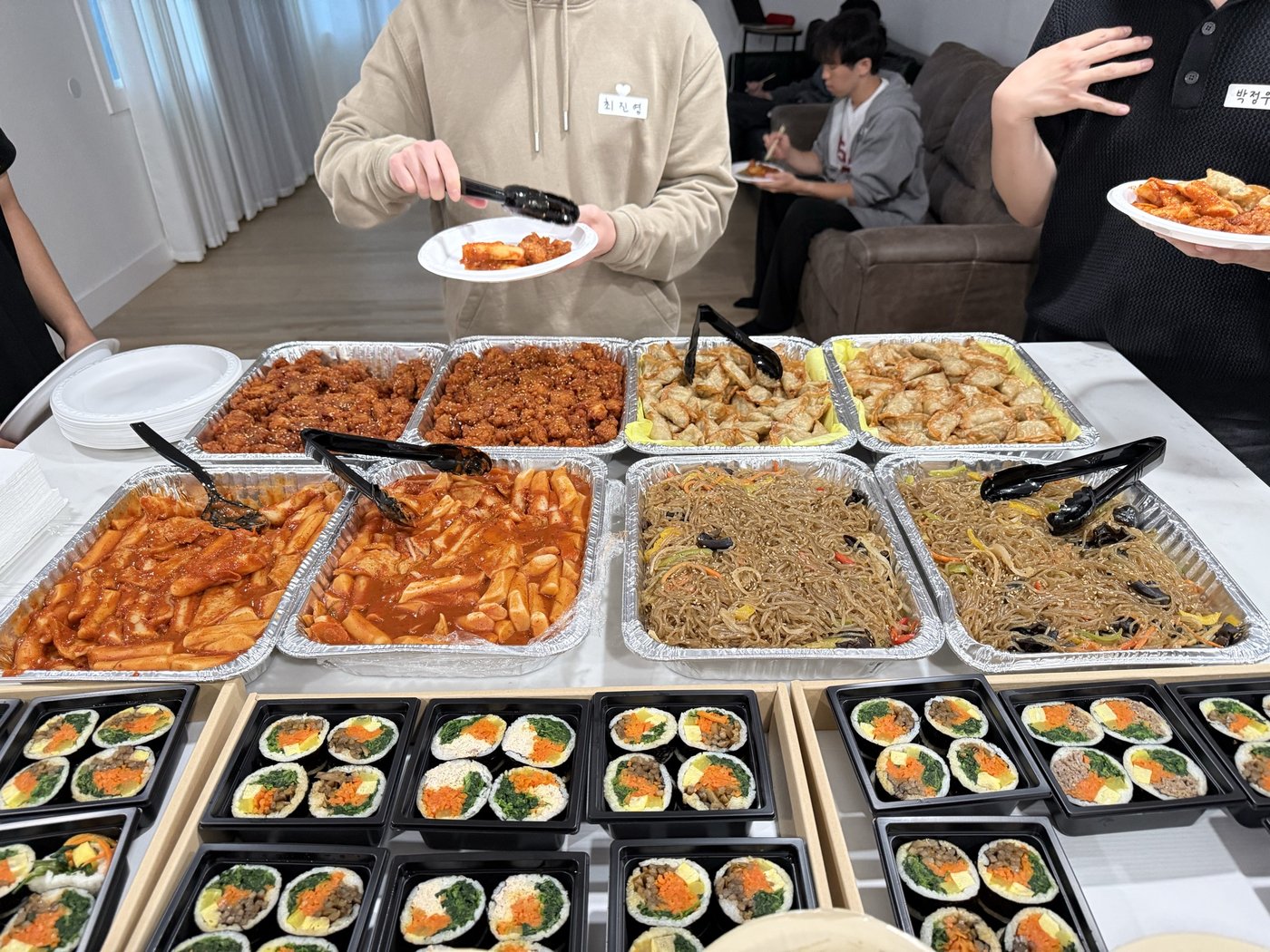 Korean catering spread at a UCLA student event