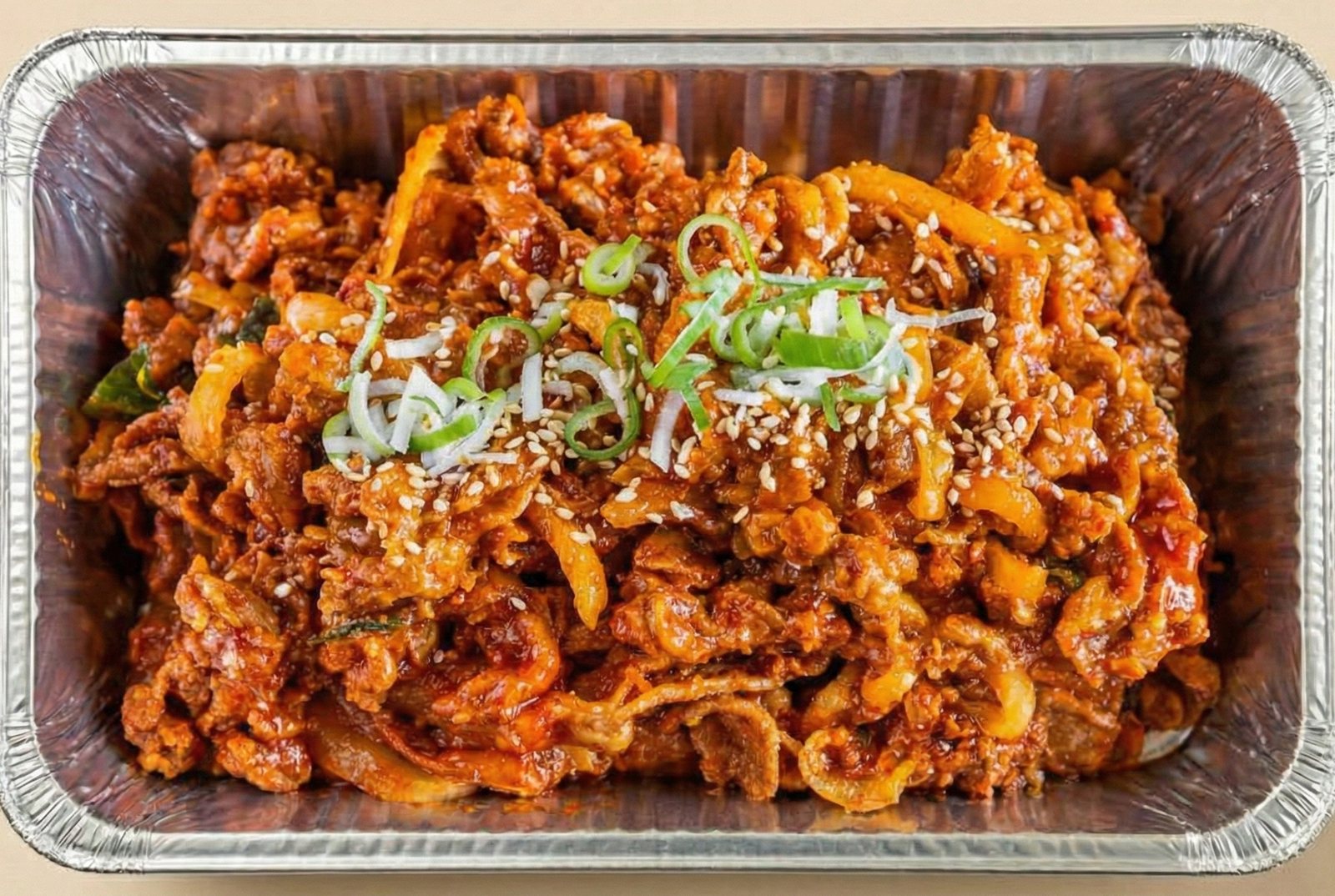 Jeyuk (Stir-Fried Spicy Pork) - Korean catering dish by Minari Express