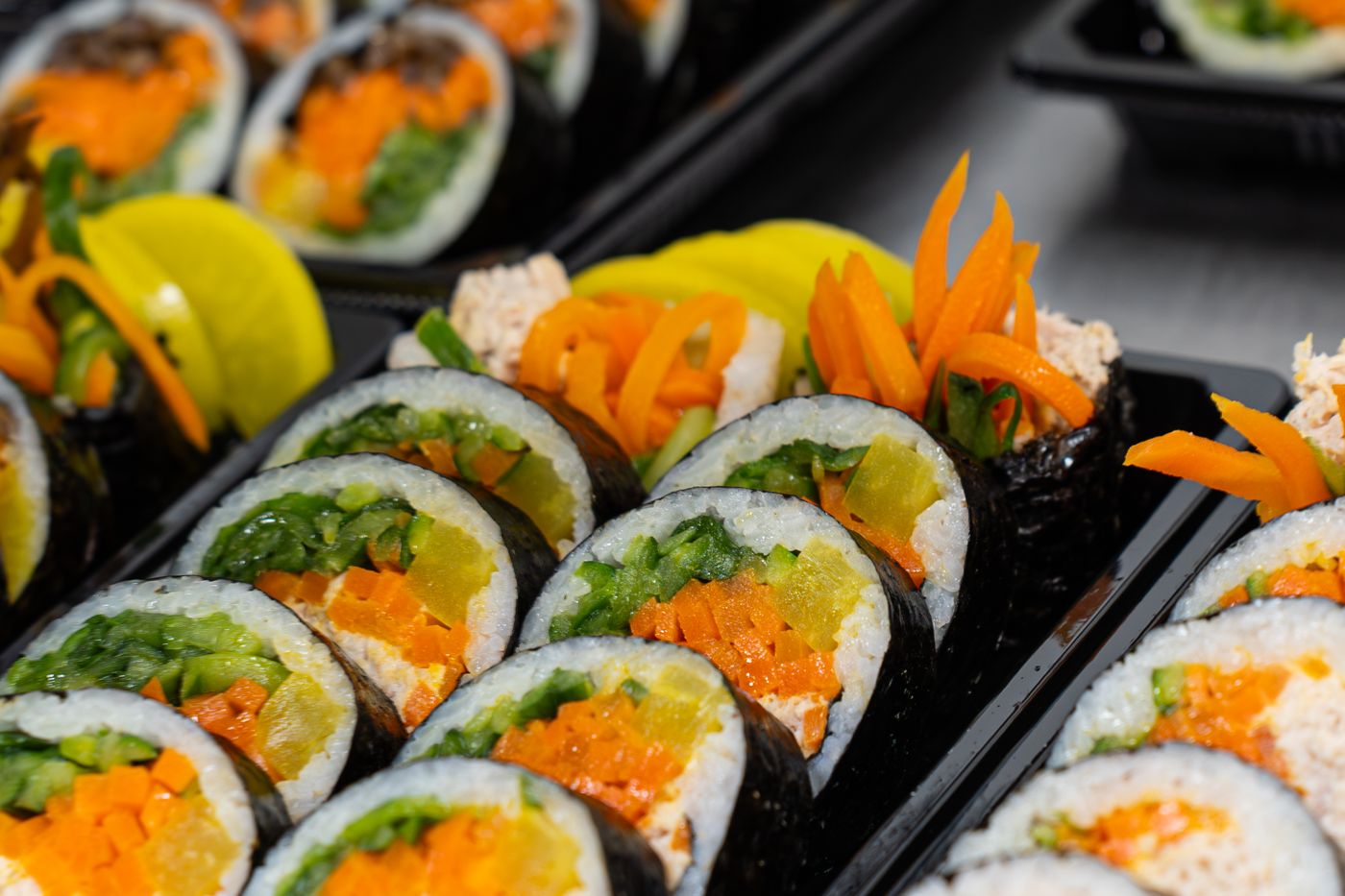 Kimbap trays from our kitchen