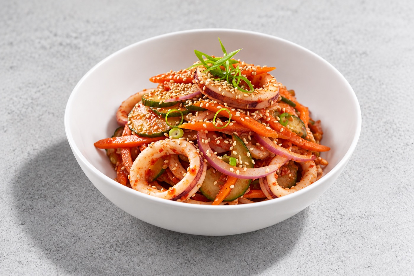 Ojingeo Chomuchim (Spicy Squid Salad) - Korean catering dish by Minari Express